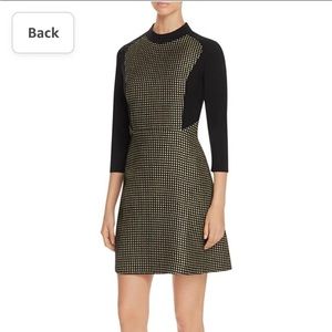 Nwt finity textured metallic god black color block party dress size 8 & 10